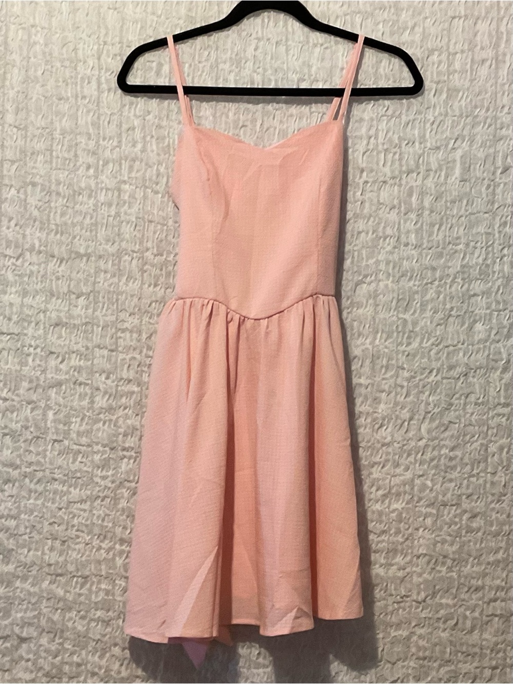 SHEIN Pink Fit & Flare Cami Mini Dress Tie Back Sleeveless Size Small - Picture 2 of 5